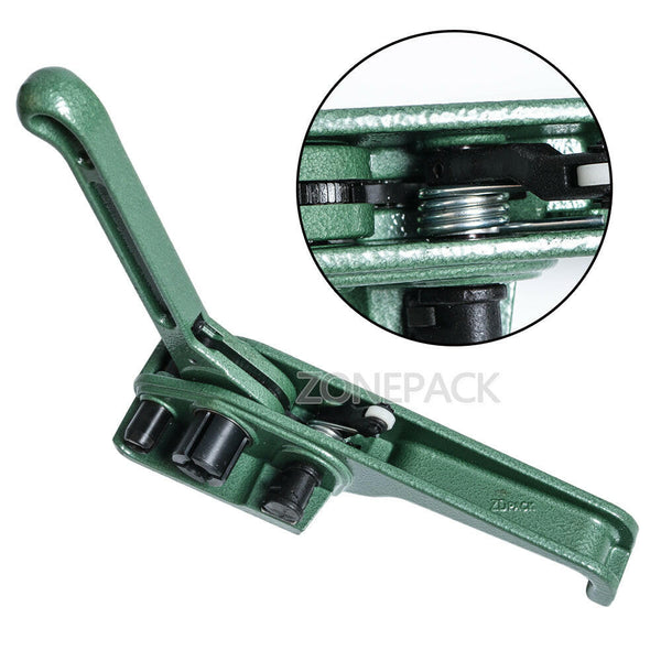 ZONEPACK Green Heavy Duty Tensioner Cutter, Cord Strapping Machine, Packing Tools for PET and PP, Strap Size: 3/8"- 3/4" Max Tension 2000N - Green