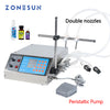 ZONEPACK 2 Head Semi Automatic Peristaltic Pump Liquid Filling Machine Perfume Juice Essential Oil Bottle Water Making Machines