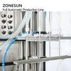 ZONESUN ZS-FAL180X4 4 Heads Magnetic Pump Liquid Filling Capping And Labeling Machine Line