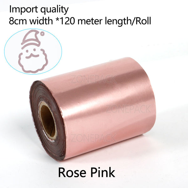 ZONEPACK 8cm Rolls Hot Foil Stamping Paper Heat Transfer Anodized Gilded Paper for Leather PU Wallet Hot foil stamping - Rose pink / 8cm - Rose pink / 10cm