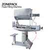 ZONEPACK Semi-Automatic 2 Heads Paste Chili Sauce Honey Cream Filling Machine Machinery With Mixing Function