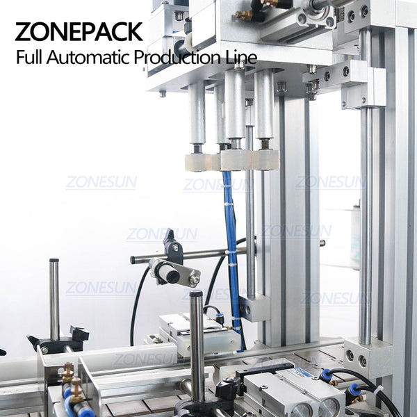 ZONESUN ZS-FAL180C6 Automatic Production Line Four Heads Paste Chocolate Showe Gel Jar Liquid Filling Capping And Labeling Machine