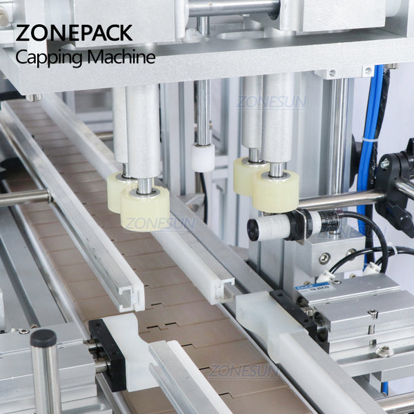 ZONEPACK Automatic Pump Spray Beverage Bottle Capping Machine with Vibratory Cap Feeder for Production Line