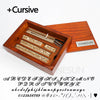 ZONESUN 184PCS Alphabet Letter Stamp Set Hot Foil Stamping Machine Custom Logo Bass Letters - 85pcs Cursive with wood box / A6mm