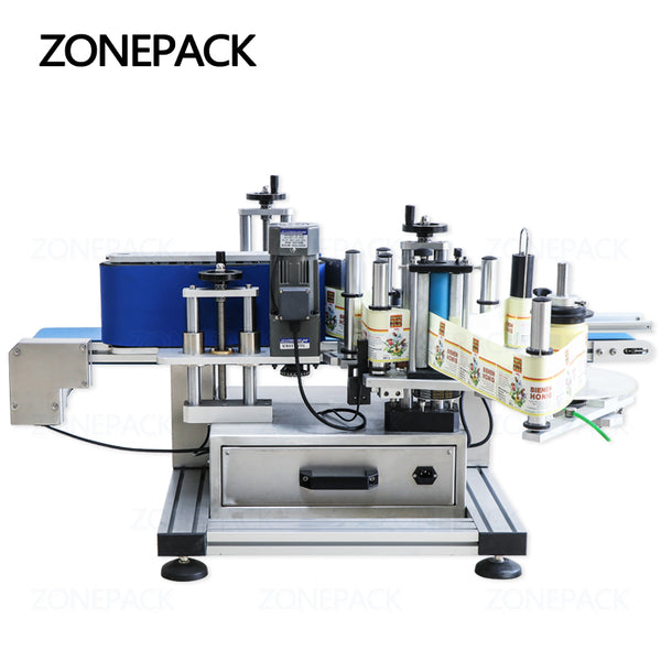 ZS-TB150 Automatic Round Bottle Labeling Machine Adhesive Sticker Labeler Cans Alcohol Disinfectant Wine Bottle Label Applicator