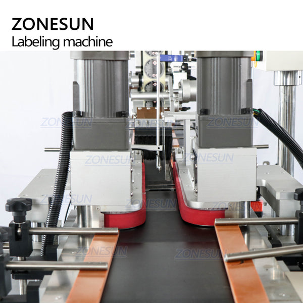 ZONESUN ZS-TB113B Container Automatic Top Bottom Plane Adhesive Box Labeling Machinery Automatique Sticker For Flat Surface