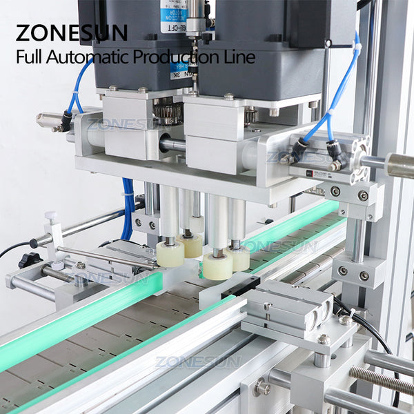 ZONESUN ZS-FAL180R7 Nail Polish Bottle Filling Cap Pressing Machine And Capping Machine Line With Cap Vibratory Feeder