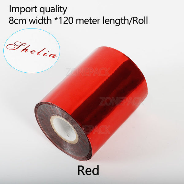 ZONEPACK 8cm Rolls Hot Foil Stamping Paper Heat Transfer Anodized Gilded Paper for Leather PU Wallet Hot foil stamping - Red / 8cm - Red / 10cm