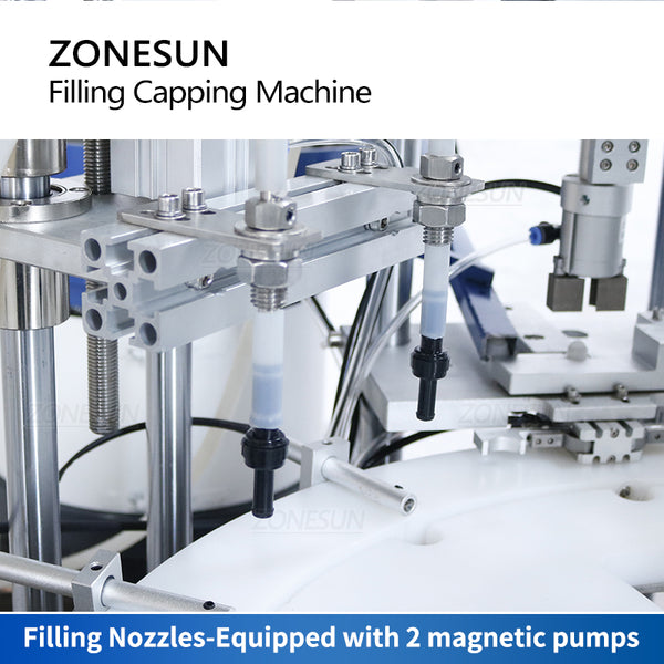 ZONEPACK Roll-on Bottles Filling Capping Machine Essential oil Liquid Automatic Magnetic Pump ZS-AFC11