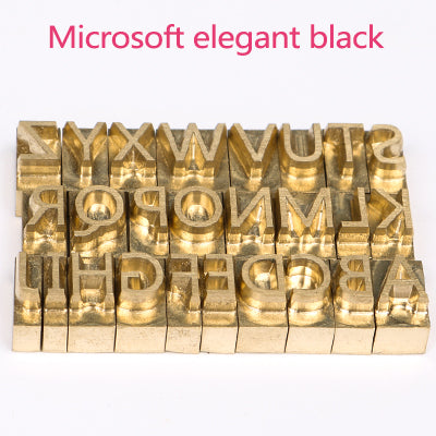 ZONEPACK Brass Letters CNC Engraving Mold Hot Foil Stamp Number Alphabet DIY Die Cut Leather Stamp Mold Symbol Customized Font - Microsoft Elegant Black Uppercase