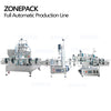 ZONESUN ZS-FAL180C6 Automatic Production Line Four Heads Paste Chocolate Showe Gel Jar Liquid Filling Capping And Labeling Machine