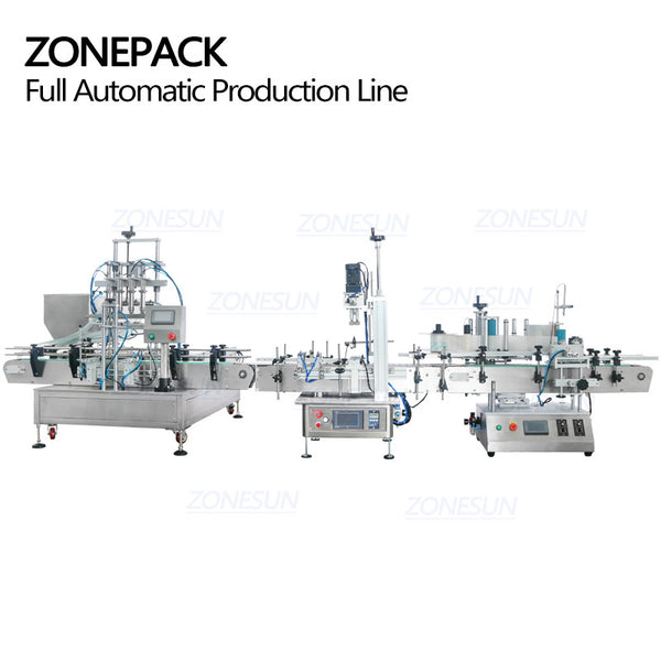 ZONESUN ZS-FAL180C6 Automatic Production Line Four Heads Paste Chocolate Showe Gel Jar Liquid Filling Capping And Labeling Machine