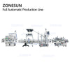 ZONESUN ZS-FAL180C10 Production Line Peristaltic Pump Liquid Filling Capping And Labeling Machine Line With Vibratory Bowl