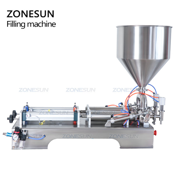 ZONESUN ZS-GT2 Double Heads Water Cream Shampoo Moisturizer Lotion Cosmetic Oil Honey Stick Food Paste Filling Machine