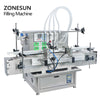 ZONESUN ZS-DTDP-4P Automatic Filling Machine Diaphragm Pump Beverage Shampoo Essential Oil  Four Nozzles Glass Bottle Jar Filler