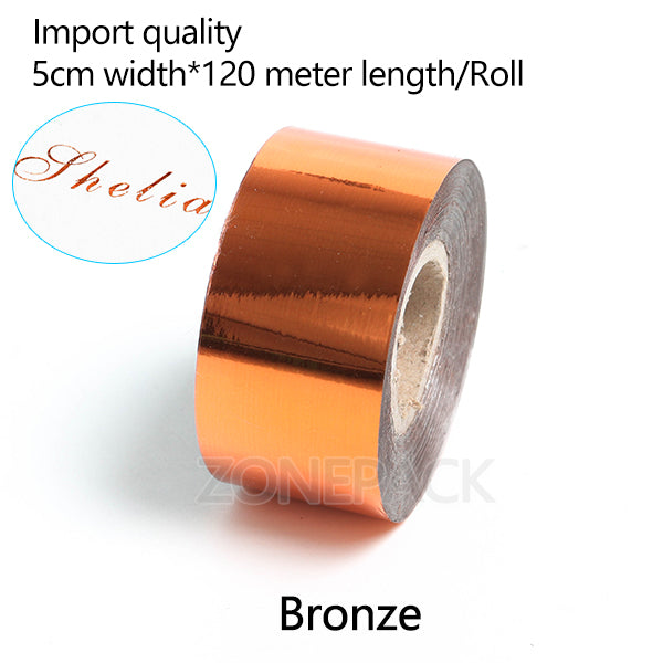 ZONESUN Hot foil Stamping Paper Heat Transfer Foil Roll - 5cm / bronze