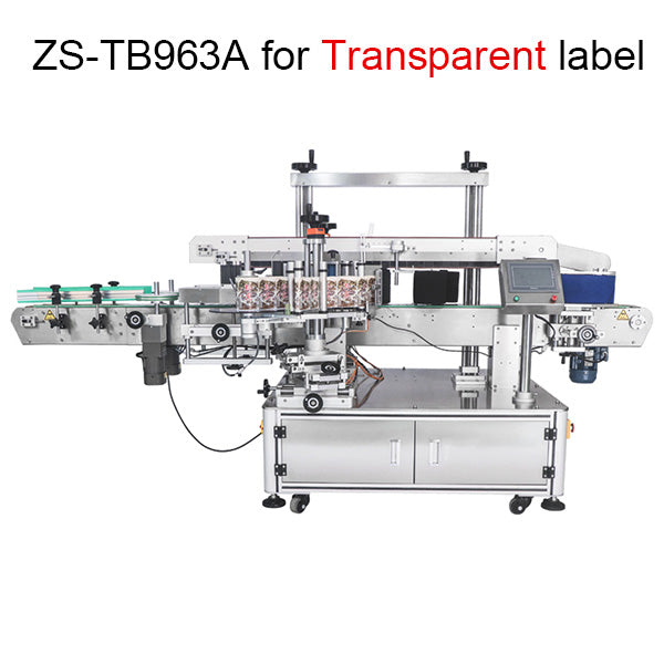 ZONEPACK ZS-TB963 High Speed Flat Automatic Round Bottle Labeling Sticker Dispenser Coding Machines For Label Round Bottles - ZS-TB963A for Transparent Label