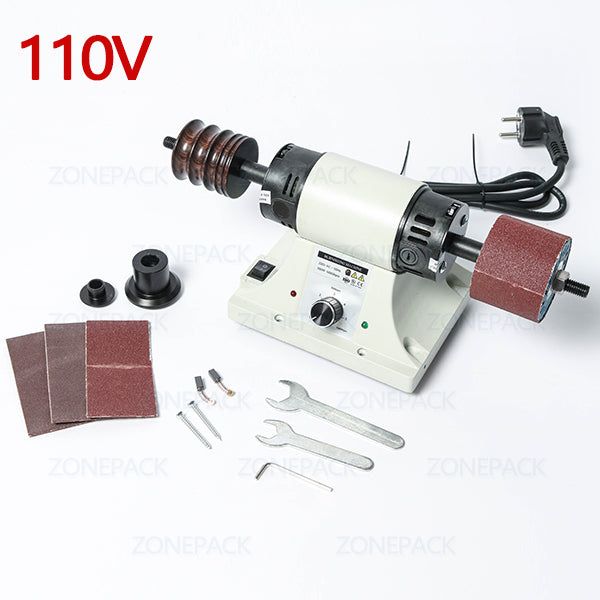 ZONEPACK Vegetable Tanned Leather Burnishing Machine Mini Desktop Leather Edge Grinding Machine Polishing Tool Side Polisher - 110V standard set