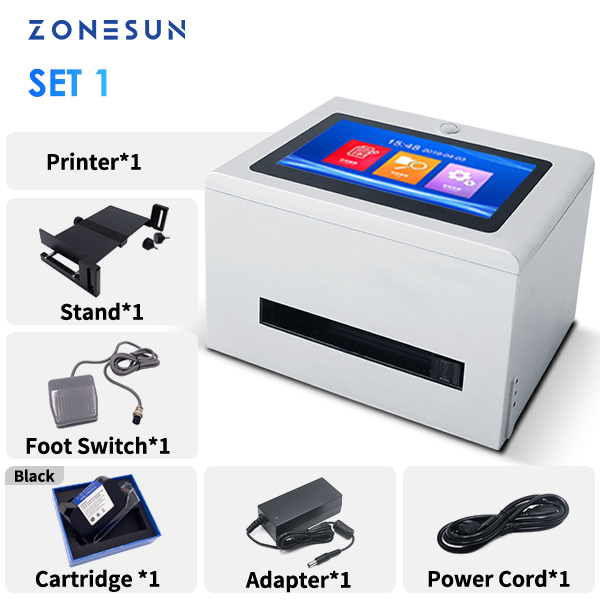 ZONESUN ZS-TIP127 Tabletop Inkjet Date Coding Machine - Set 1 / 110V - Set 1 / 220V