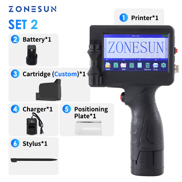 ZONESUN ZS-HIP127 Handheld Inkjet Printer Coding Machine - Red - Yellow - Blue - Green