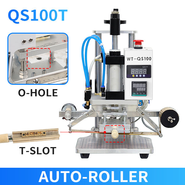 ZONESUN ZS-QS100 Pneumatic Hot Stamping Machine Leather Embossing Machine - QS100T / 5*7cm / 110V - QS100T / 5*7cm / 220V - QS100T / 8*10cm / 110V - QS100T / 8*10cm / 220V - QS100T / 10*13cm / 110V - QS100T / 10*13cm / 220V