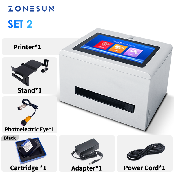 ZONESUN ZS-TIP127 Tabletop Inkjet Date Coding Machine - Set 2 / 110V - Set 2 / 220V