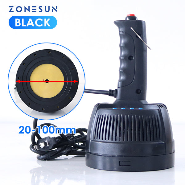 ZONESUN 800A Hand Held Electromagnetic Induction Aluminum Foil Sealing Machine - Black 20-100mm / 110v - Black 20-100mm / 220v