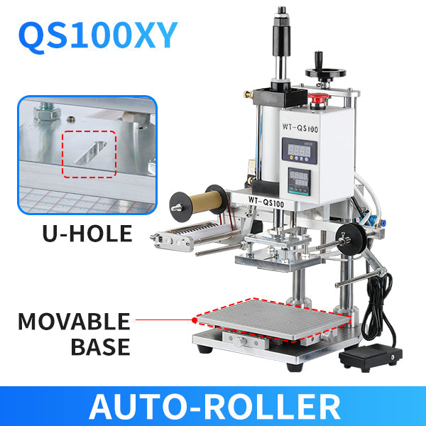 ZONESUN ZS-QS100 Pneumatic Hot Stamping Machine Leather Embossing Machine - QS100TXY / 5*7cm / 110V - QS100TXY / 5*7cm / 220V - QS100TXY / 8*10cm / 110V - QS100TXY / 8*10cm / 220V - QS100TXY / 10*13cm / 110V - QS100TXY / 10*13cm / 220V