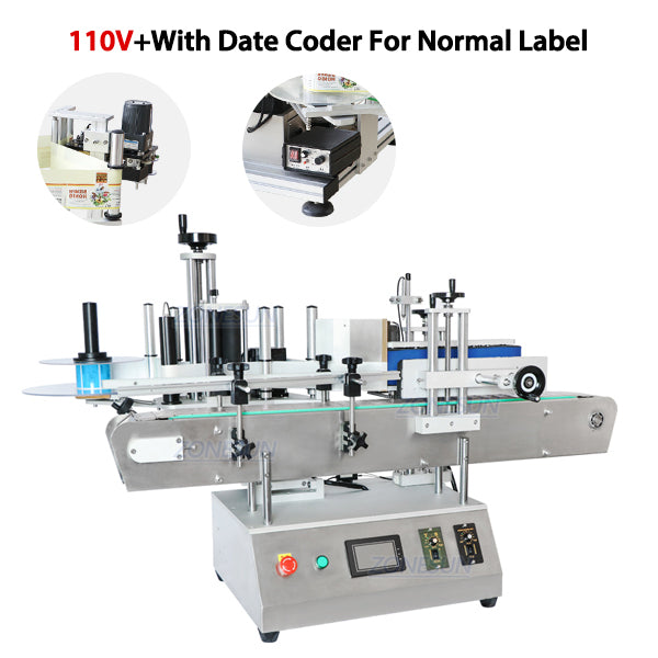 ZONESUN ZS-TB150A High Speed Round Bottle Labeling Machine Label Sticker Applicator - 110V DN