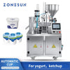 ZONESUN ZS-FS100 Automatic Jelly Yogurt Ice Filling machine Cream Juice Sugar Honey Rotary Cup Sealing Machine 10-300ml