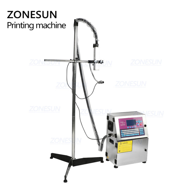 ZONESUN ZS-IIP800 Automatic Printer PVC Plastic Bottle Carton Date Inkjet Printer Printing Machine With Bracket For Production Line