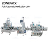 ZONESUN ZS-FAL180C6 Automatic Production Line Four Heads Paste Chocolate Showe Gel Jar Liquid Filling Capping And Labeling Machine