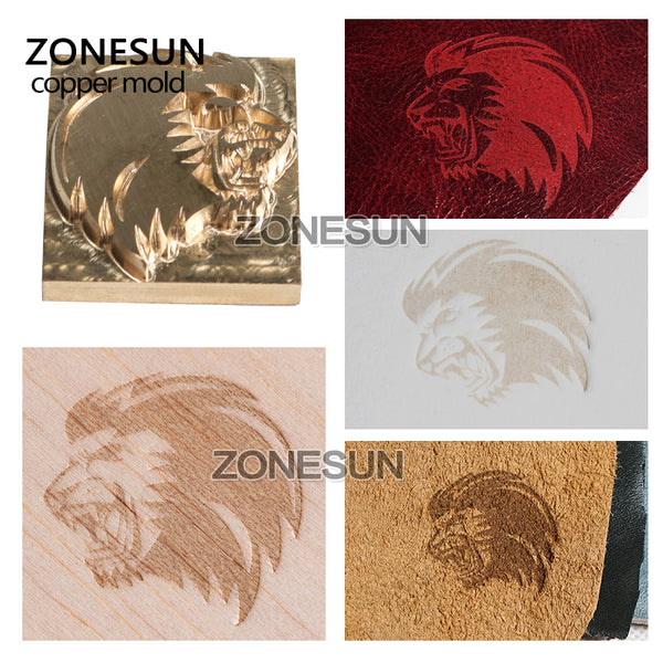 ZONESUN Metal Brass Mold Wood Leather Stamp Custom Logo Design Branding Heating Embossing Tool