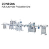 ZONESUN ZS-FAL180P3 Custom Full Automatic Production Line Liquid Oil Vial Filling Vibratory Cap Feeder Capping Labeling Machine