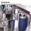 ZONESUN Full Automatic Explosion Proof Production Line Inflammable Liquid Alcohol Paste Servo Filling Capping Labeling Machine