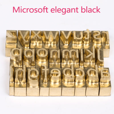 ZONEPACK Brass Letters CNC Engraving Mold Hot Foil Stamp Number Alphabet DIY Die Cut Leather Stamp Mold Symbol Customized Font - Microsoft Elegant Black lowercase