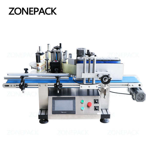 ZS-TB150 Automatic Round Bottle Labeling Machine Adhesive Sticker Labeler Cans Alcohol Disinfectant Wine Bottle Label Applicator