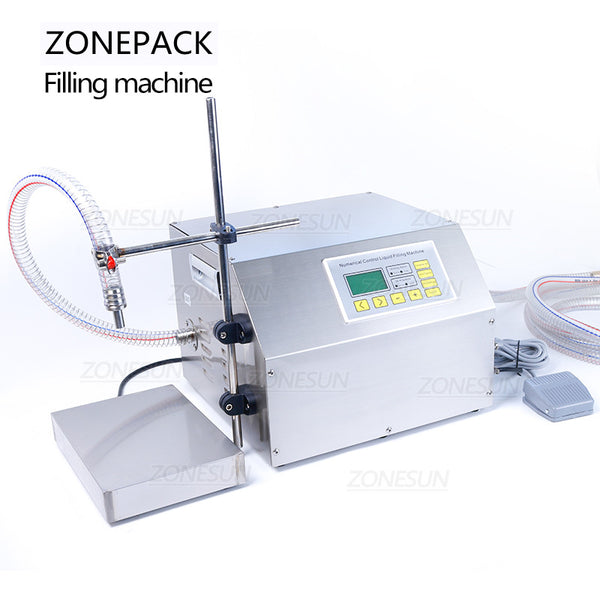 ZONEPACK ZS-GP261W Semi-automatic Filling Machine Edible Oil Hydraulic Engine Oil Weighing Gear Pump Plastic Bottle Vial Filler