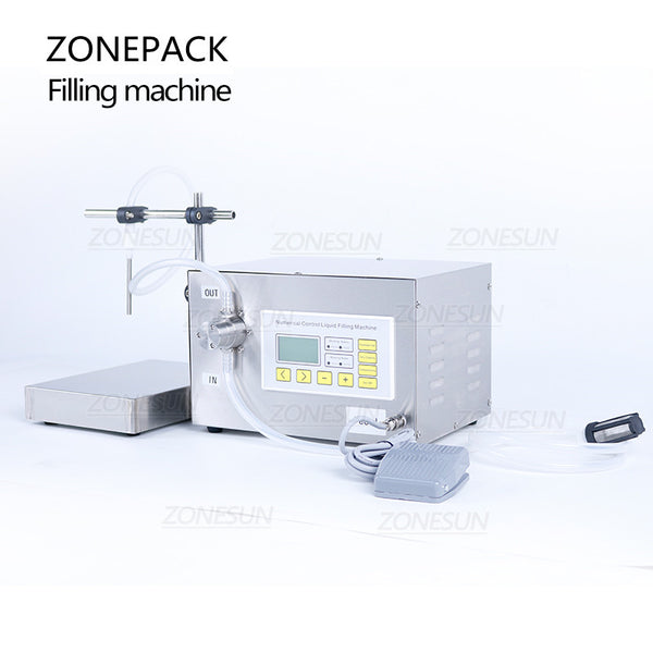 ZONEPACK ZS-MP251W Magnetic Pump Strong Acid Liquid Edible Oil Liquor Filling and Weighing Machine Juice  Water Bottle Filler