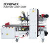 ZONEPACK Automatic Carton Corner Sealer Tape Sticker Four Sides Carton Edge Sealing Machine Strapping Machine