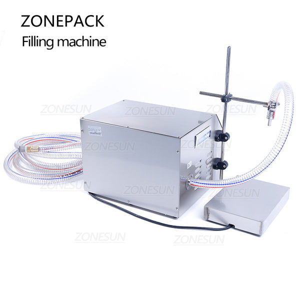 ZONEPACK ZS-GP261W Semi-automatic Filling Machine Edible Oil Hydraulic Engine Oil Weighing Gear Pump Plastic Bottle Vial Filler