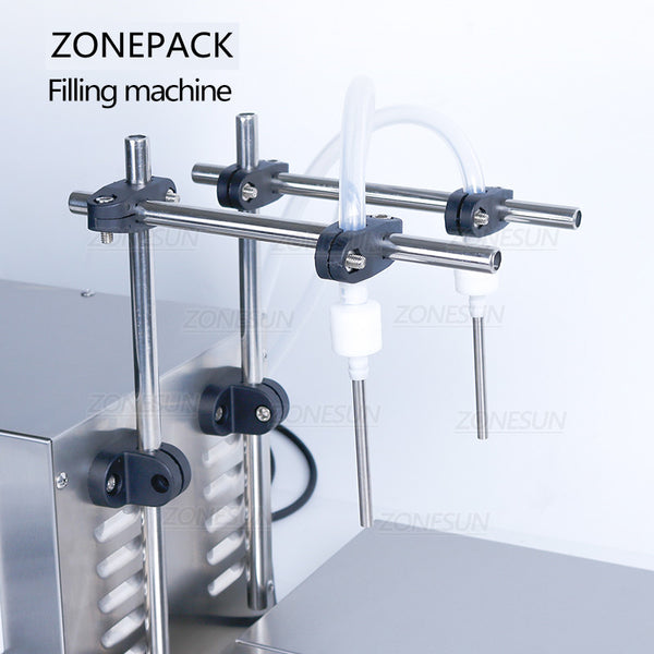 ZONEPACK ZS-MP232W Semi Automatic Liquid Filling Machine Magnetic Pump Double Heads Juice Milk Edible Oil Water Bottle Filler