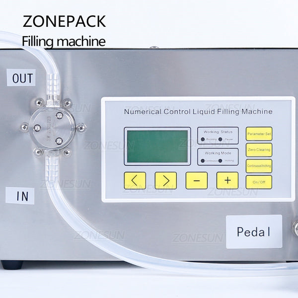 ZONEPACK ZS-MP251W Magnetic Pump Strong Acid Liquid Edible Oil Liquor Filling and Weighing Machine Juice  Water Bottle Filler