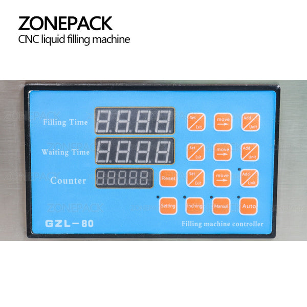 ZONEPACK Electric Digital Control Pump Liquid Filling Machine Perfume water Juice Essential Oil With 10 Heads