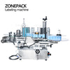 ZONEPACK TB-500A Automatic Double Sides Label Sticker Jar Water PET Round Bottle Positioning and Labeling Machine with Date Coder