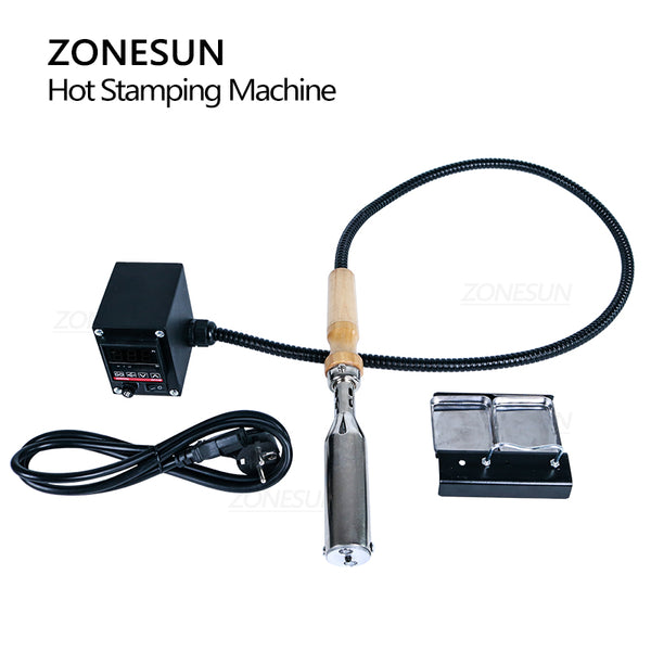 ZONESUN Portable Hot Stamping Machine Leather Embossing Wood Cake Bread Logo Stamp Bronzing Craft Tool Heat Press Machine