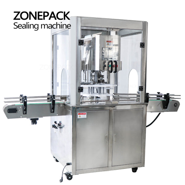 ZONEPACK ZS-CS380 Tin Aluminum Can Food Fruit Glasses Screw Plugging Tinplate Cover Automatic Capping Machines Sealing Packing Machines