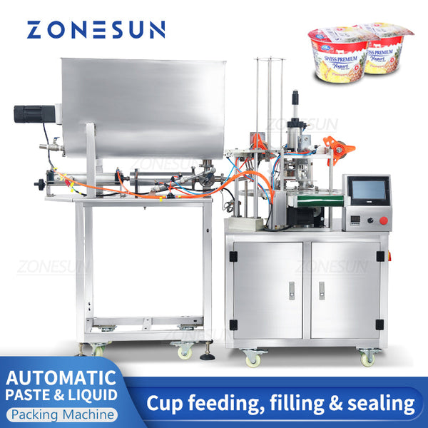 ZONESUN Automatic Cup Ice Cream Paste Feeding Filling Sealing Machine ZS-FS600