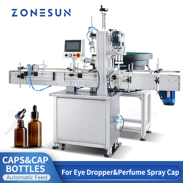 ZONEPACK Automatic Cap Screwing Machine With Customizable Vibratory Cap Feeder ZS-XG16E