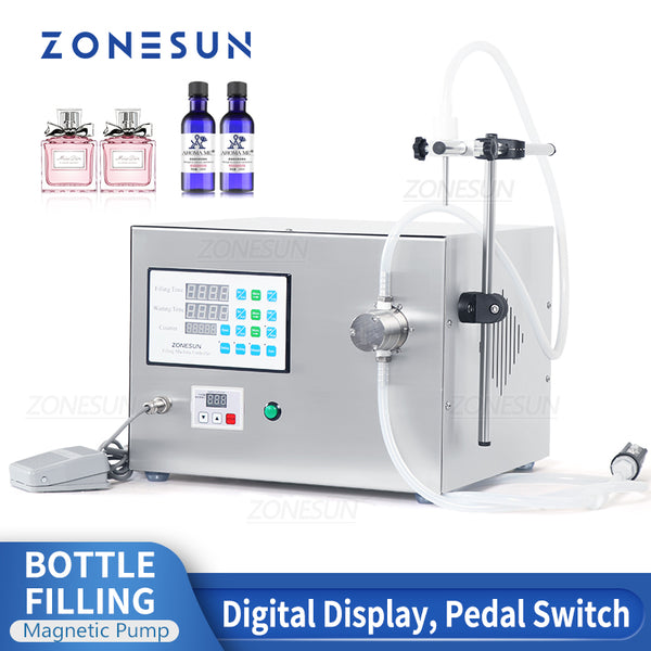 ZONESUN ZS-YTMP1S Semi-atuo Liquid Filling Machine Magnetic Pump Beverage Perfume Essential Oil juice Water Bottle Filler